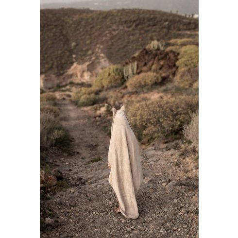 Kapucnis törölköző nyuszis bézs 85x85 cm