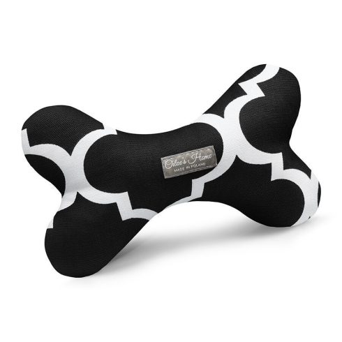 Csonti plüss kutyajáték fekete fehér mintás