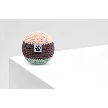 Harmony horgolt kutya labda zöld-barna-pink