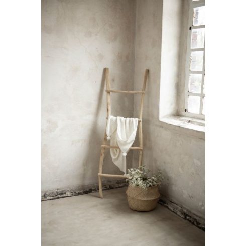 My Memi kapucnis pom-pom bambusz-pamut kötött takaró púder 90x90 cm