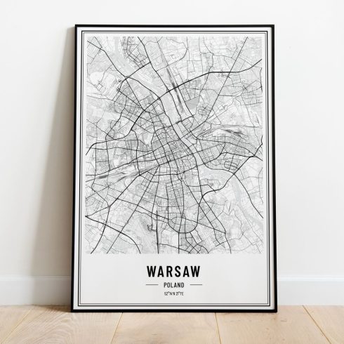 Poszter Varsó térkép 5 méretben