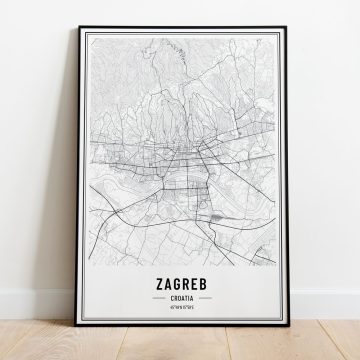 Poszter Zágráb térkép 5 méretben