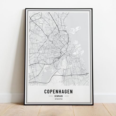 Poszter Koppenhága térkép 5 méretben