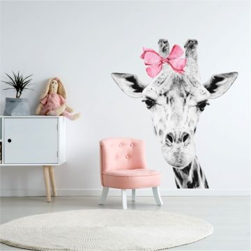  Falmatrica fekete fehér zsiráf pink masnival több méretben