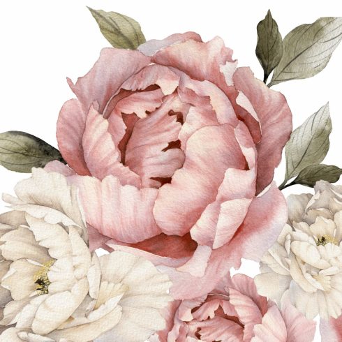 Falmatrica Bazsarózsa csoportban mályva és krém színű nagy virágok 3 méretben