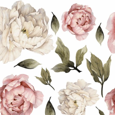 Falmatrica Bazsarózsa mályva és krém színű nagy méretű virágok